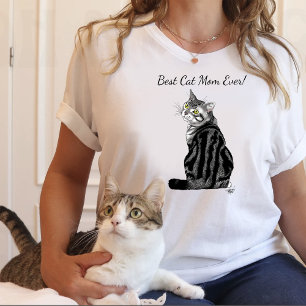 Camiseta Triblenda Gato Tabby del Día de la Madre