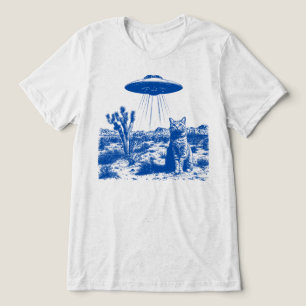 Camiseta Triblenda Gato Tabby Divertido Abducción Extraterrestre OVNI