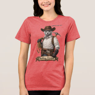 Camiseta Triblenda Gato Vaquero Ruso Azul – Construyendo Libertad
