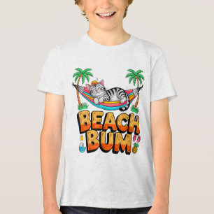 Camiseta Triblenda Gato Veraniego Vagabundo de Playa - Dulce Hamaca T