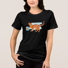 Camiseta Triblenda Gato y acuario