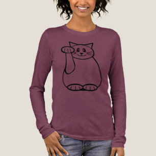 Camiseta Triblenda Gato Yin Yang Maneki Neko de la Suerte Gato Atraye