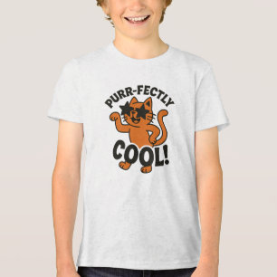 Camiseta Triblenda Gatos con Gafas de Estrella Perfectamente Geniales