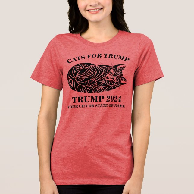Camiseta Triblenda Gatos cortos para Trump (Anverso)