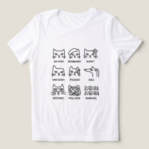 Camiseta Triblenda Gatos de Artistas Famosos Arte Moderno Cuadrícula
