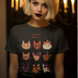 Camiseta Triblenda Gatos de Halloween meowgicos en disfraces