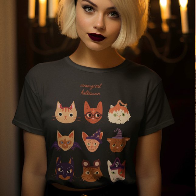 Camiseta Triblenda Gatos de Halloween meowgicos en disfraces (Subido por el creador)