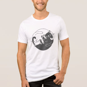 Camiseta Triblenda Gatos Dormidos Minimalistas Arte de Línea Gato D