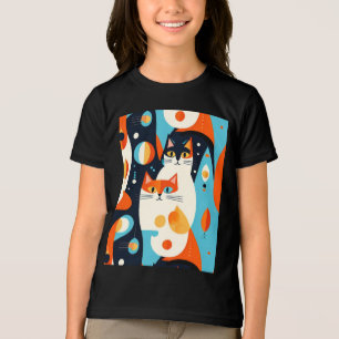 Camiseta Triblenda Gatos modernos de mediados del siglo XX en un cont