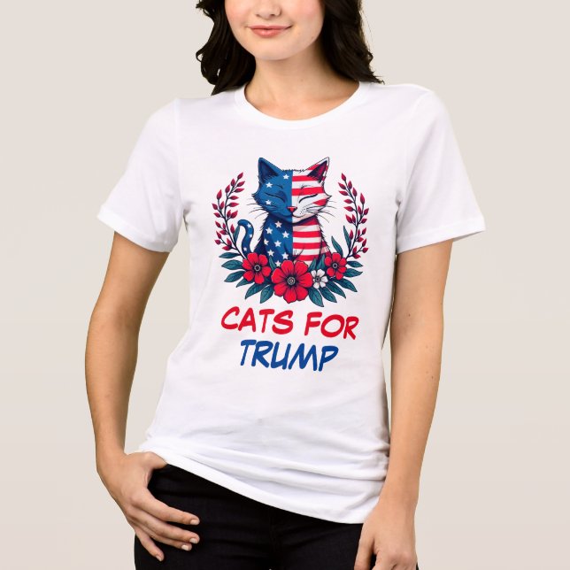 Camiseta Triblenda Gatos para el patriota de la bandera estadounidens (Anverso)