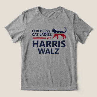 Camiseta Triblenda Gatos sin hijos para Harris Walz