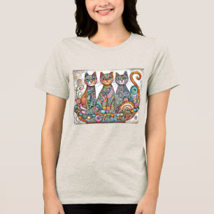 Camiseta Triblenda gatos tranquilizantes Tri-Blend Shirt
