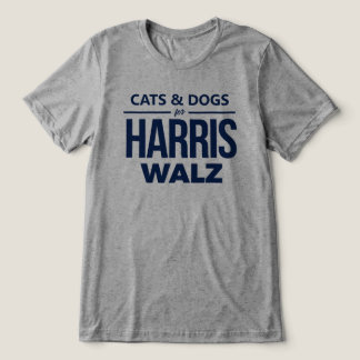 Camiseta Triblenda Gatos y perros para Harris Walz