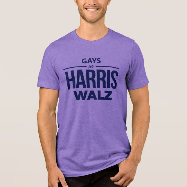 Camiseta Triblenda Gays para Harris Walz (Anverso)