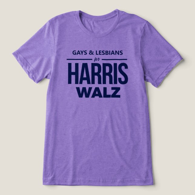 Camiseta Triblenda Gays y lesbianas para Harris Walz (Diseño delantero )