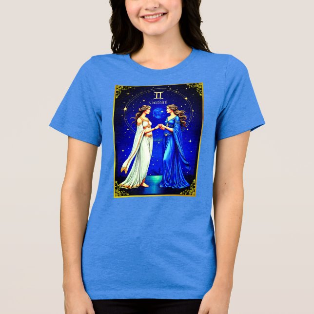 Camiseta Triblenda Gemini Twins bajo un cielo estrellado (Anverso)