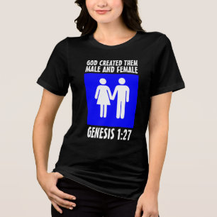 Camiseta Triblenda GÉNESIS CRISTIANO MASCULINO Y FEMENINO 1:27 Camise