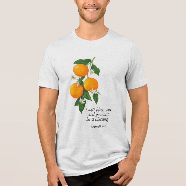 Camiseta Triblenda Génesis de fruta naranja 12:2 (Anverso)