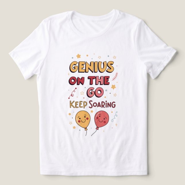 Camiseta Triblenda "Genio en movimiento: Manténganse a las nubes" (Diseño delantero )