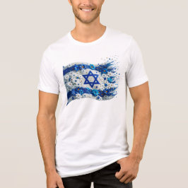 Camiseta Triblenda Gente de Israel Bandera floreciendo en flores