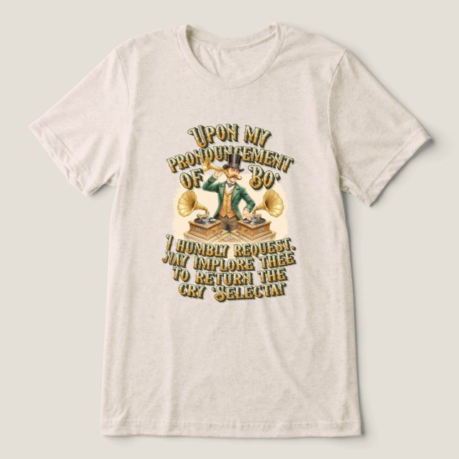 Camiseta Triblenda Gentleman DJ ‘Bo' Selecta’ Steampunk Party (Diseño delantero )