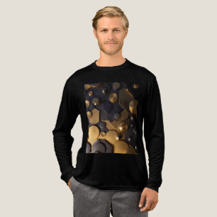 Camiseta Triblenda Geometric Metallact Abstract Wall Art - Oro y Bl