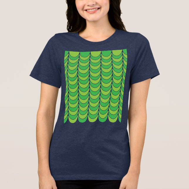 Camiseta Triblenda Geométrico Geométrico de semicírculo verde (Anverso)