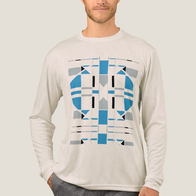 Camiseta Triblenda Geométrico geométrico negro azul inspirado en MCM  (Anverso)