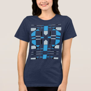 Camiseta Triblenda Geométrico geométrico negro azul inspirado en MCM 