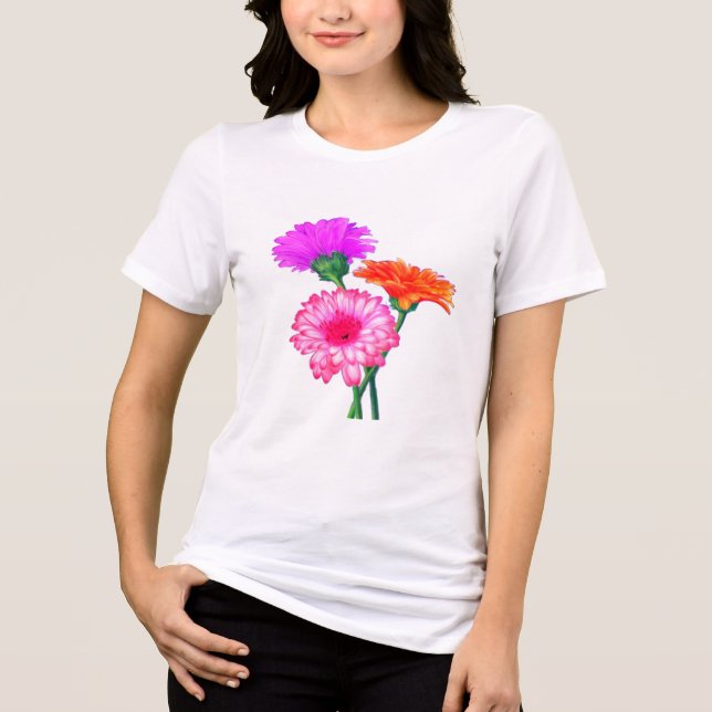 Camiseta Triblenda Gerbera Daisies T-Shirt (Anverso)
