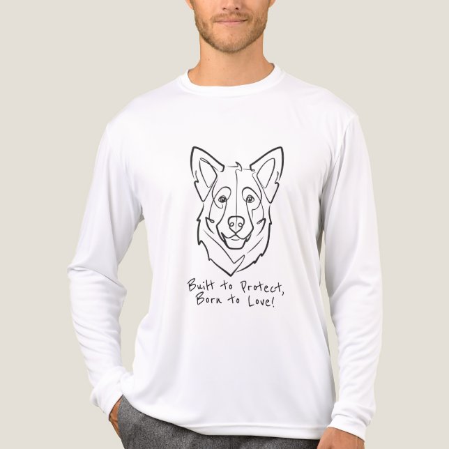 Camiseta Triblenda German Shepherd, Built to Protect, Born to Love! (Anverso )