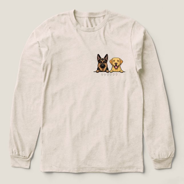 Camiseta Triblenda German Shepherd & Yellow Lab Friends pocket size (Diseño traserp)