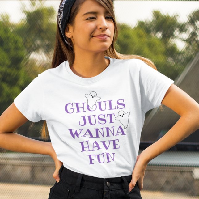 Camiseta Triblenda Ghouls solo quieren divertirse morado Halloween (Subido por el creador)