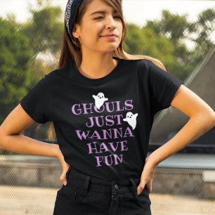 Camiseta Triblenda Ghouls solo quieren divertirse morado Halloween