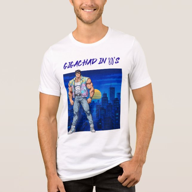 CAMISETA TRIBLENDA GIGACHAD EN LOS 80 (Anverso)