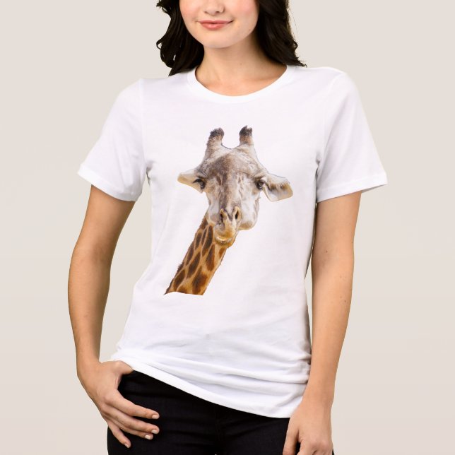 Camiseta Triblenda Giraffe con una sonrisa divertida (Anverso)