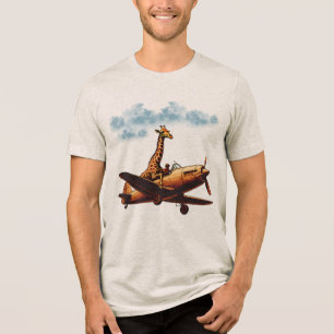 Camiseta Triblenda Giraffe en un avión
