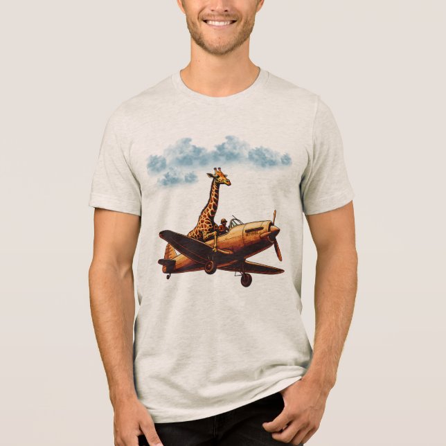 Camiseta Triblenda Giraffe en un avión (Anverso)