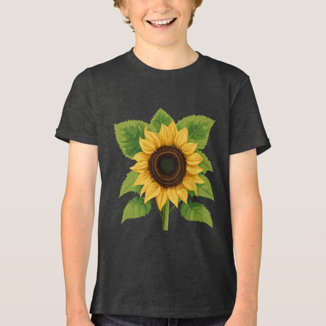 Camiseta Triblenda Girasol y Sol - Símbolo de optimismo y crecimiento (Anverso)