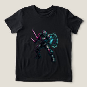 Camiseta Triblenda Gladiador Cibernético – Guerrero de Hoja de Neón