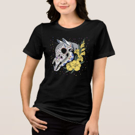 Camiseta Triblenda Gladiolo de Agosto y Cráneo de Caballo