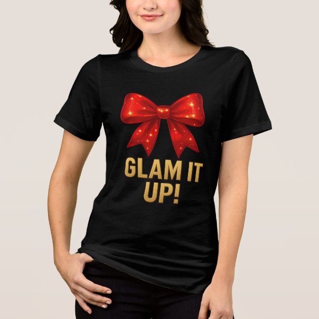 Camiseta Triblenda Glam It Up Sparkle Bow — Confianza energética (Anverso)