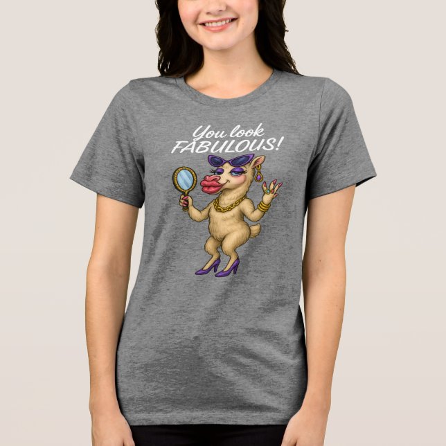 Camiseta Triblenda Glam Llama - Fabuloso de cabeza a cabeza (Anverso)