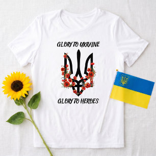 Camiseta Triblenda Gloria a UCRANIA. Gloria a los Héroes. Tryzub.