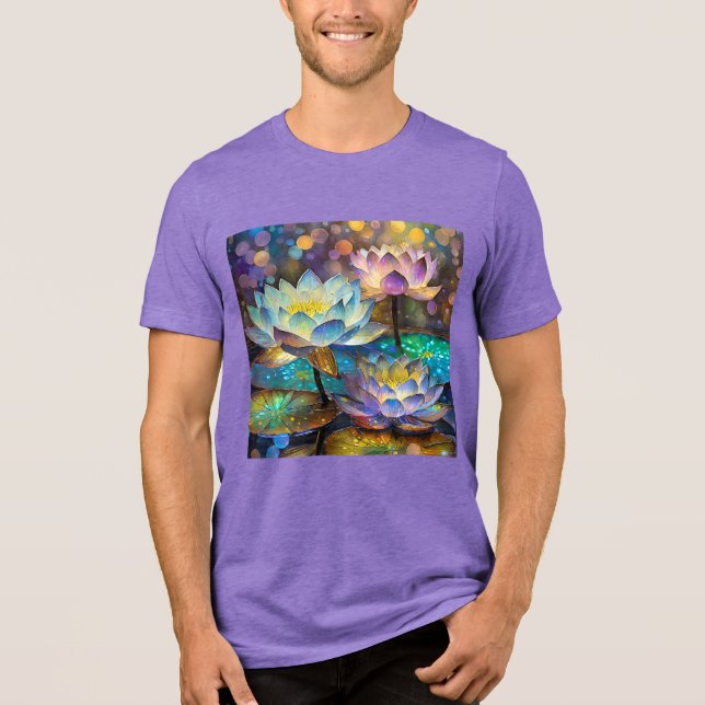 Camiseta Triblenda Glowing Lotus Flowers Trio (Anverso)