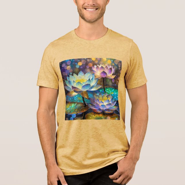 Camiseta Triblenda Glowing Lotus Flowers Trio (Anverso)