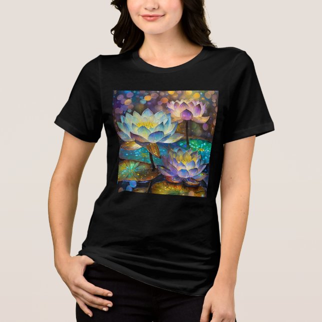 Camiseta Triblenda Glowing Lotus Flowers Trio (Anverso)