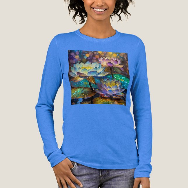 Camiseta Triblenda Glowing Lotus Flowers Trio (Anverso)