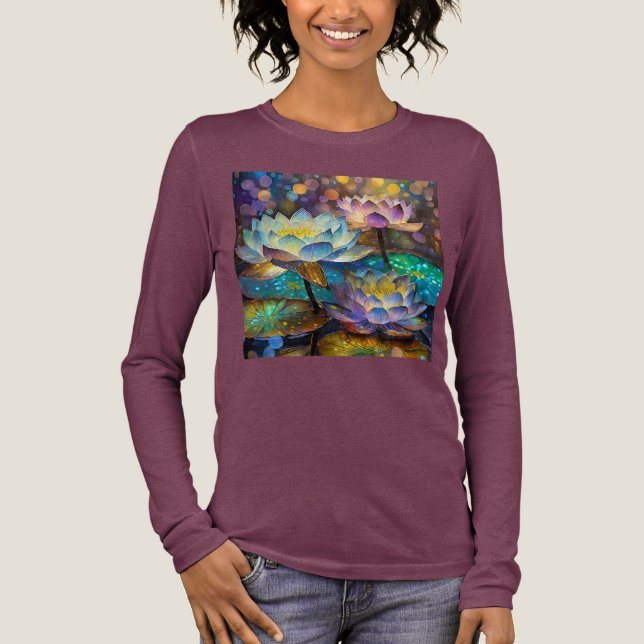 Camiseta Triblenda Glowing Lotus Flowers Trio (Anverso)