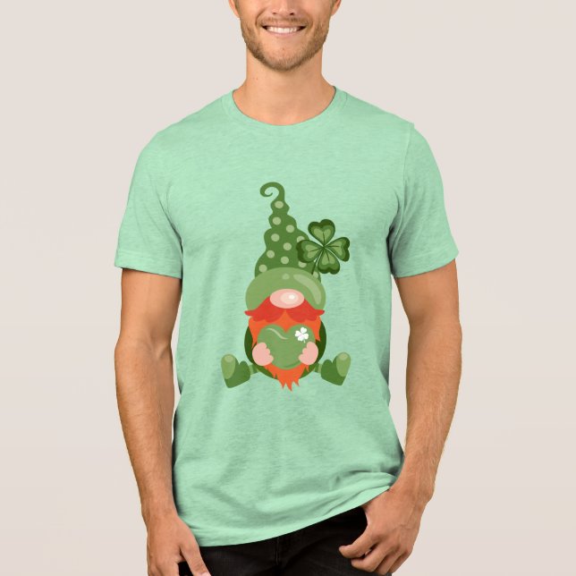 Camiseta Triblenda Gnome afortunado del Día de San Patricio (Anverso)